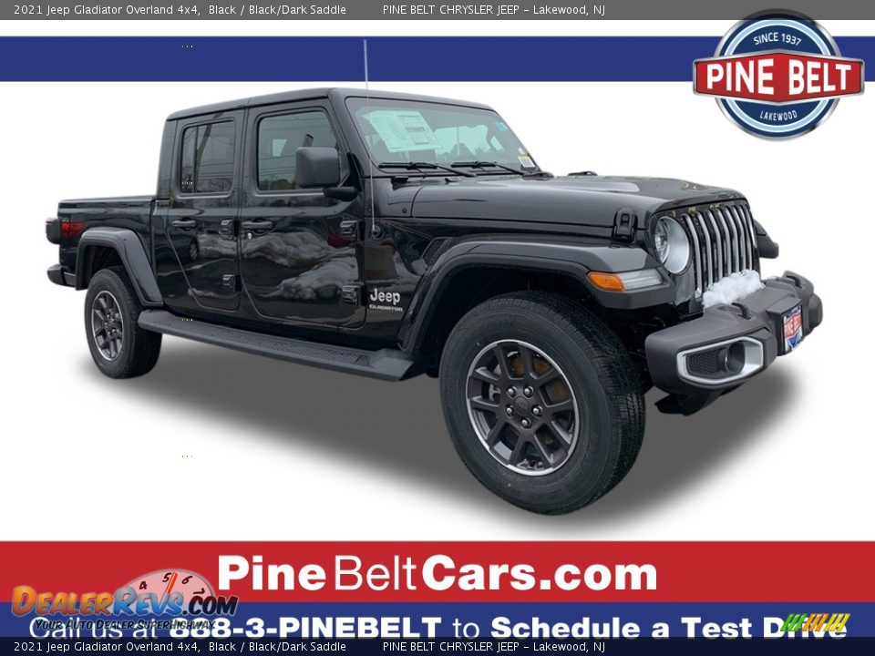 2021 Jeep Gladiator Overland 4x4 Black / Black/Dark Saddle Photo #1