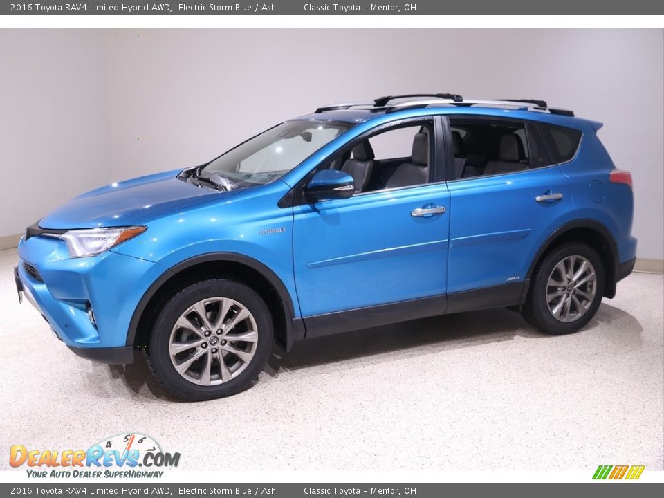 2016 Toyota RAV4 Limited Hybrid AWD Electric Storm Blue / Ash Photo #3