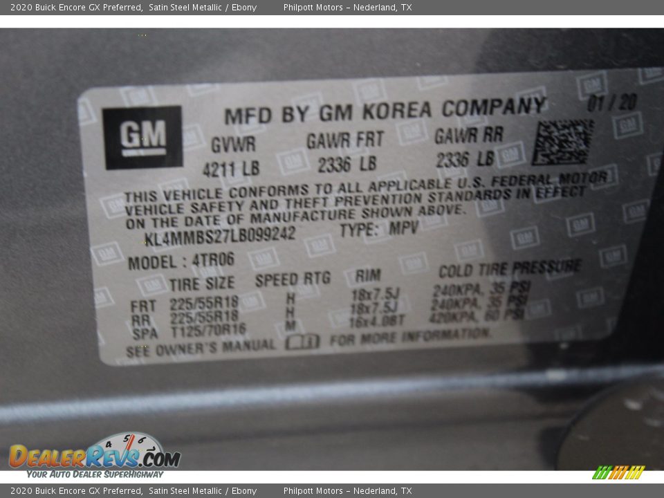 2020 Buick Encore GX Preferred Satin Steel Metallic / Ebony Photo #27