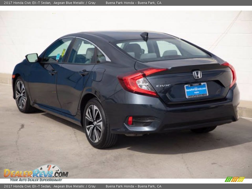 2017 Honda Civic EX-T Sedan Aegean Blue Metallic / Gray Photo #2