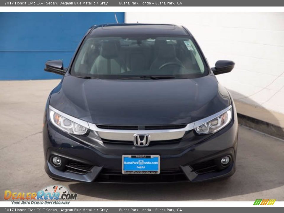 2017 Honda Civic EX-T Sedan Aegean Blue Metallic / Gray Photo #7