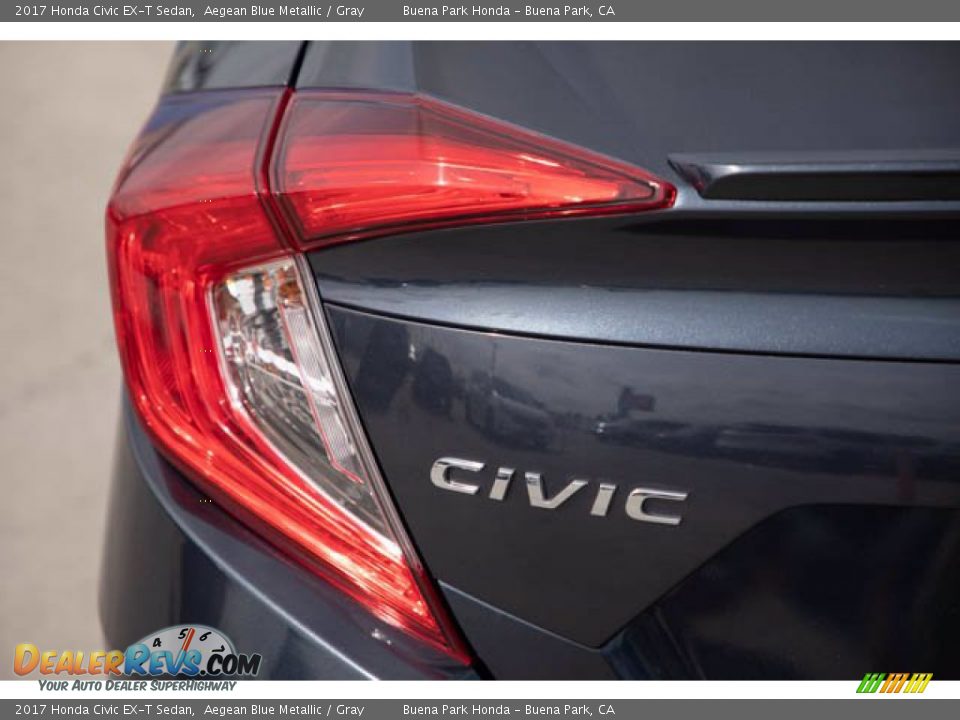 2017 Honda Civic EX-T Sedan Aegean Blue Metallic / Gray Photo #10