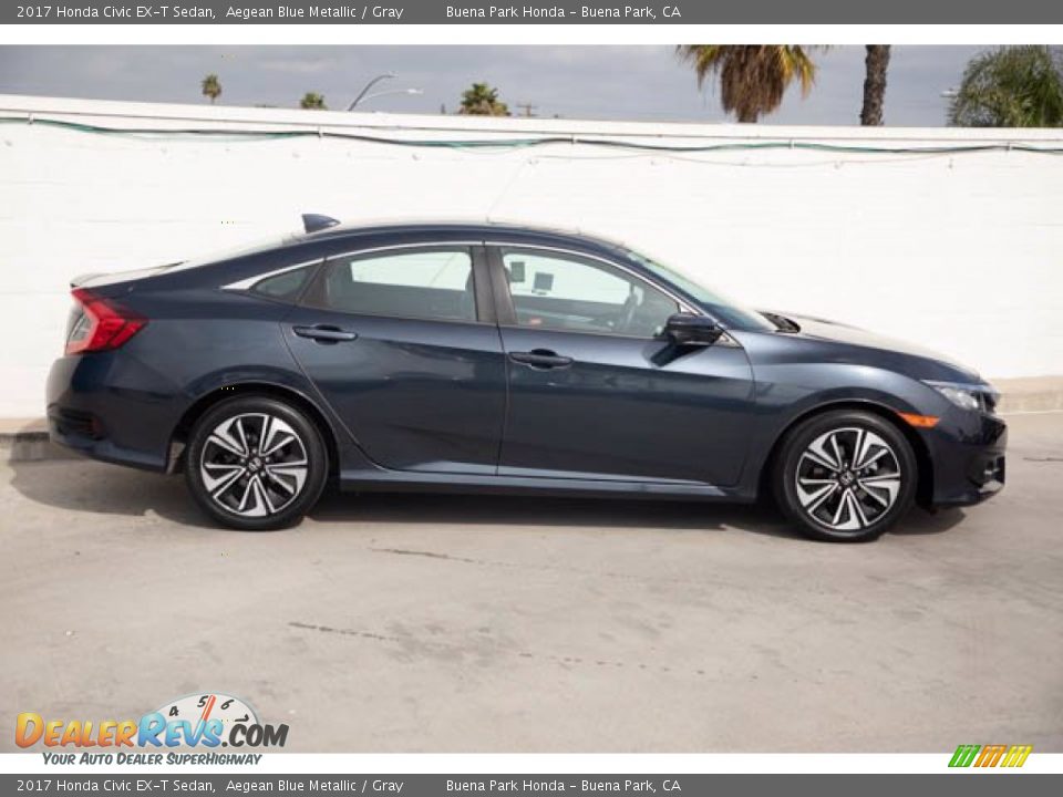 2017 Honda Civic EX-T Sedan Aegean Blue Metallic / Gray Photo #12