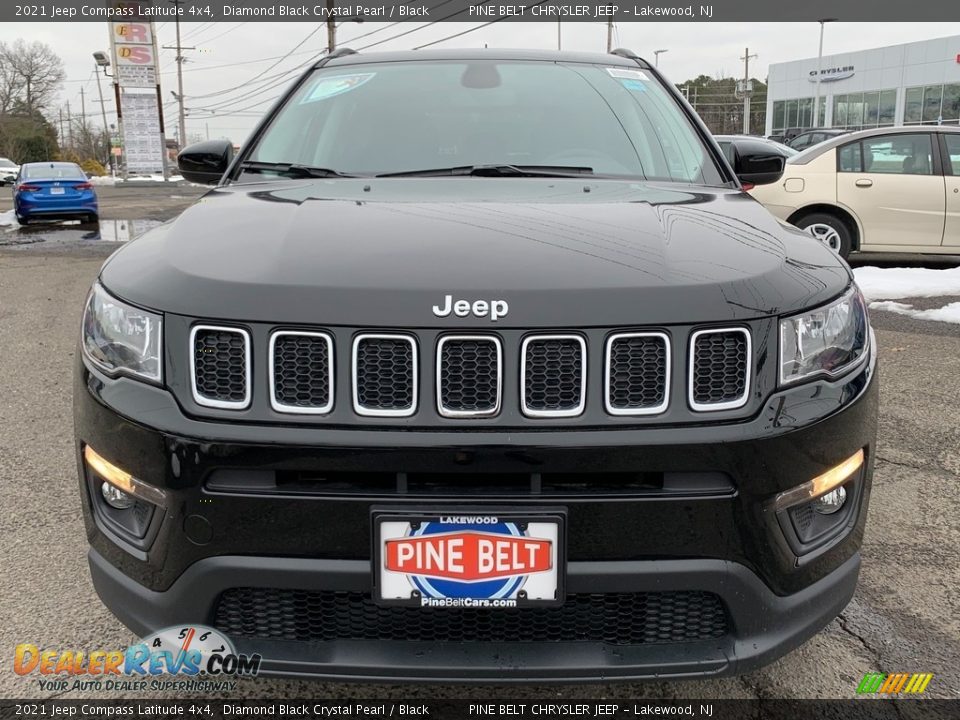 2021 Jeep Compass Latitude 4x4 Diamond Black Crystal Pearl / Black Photo #3