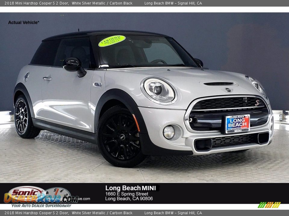 2018 Mini Hardtop Cooper S 2 Door White Silver Metallic / Carbon Black Photo #1