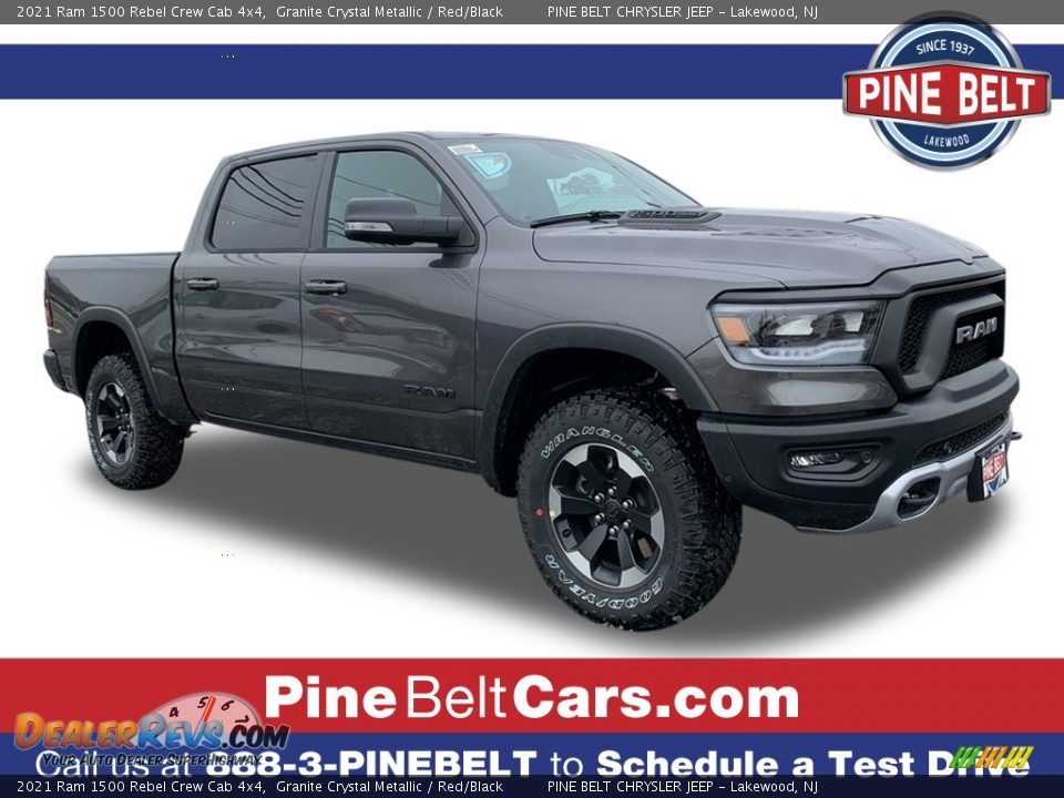 2021 Ram 1500 Rebel Crew Cab 4x4 Granite Crystal Metallic / Red/Black Photo #1