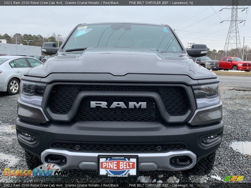 2021 Ram 1500 Rebel Crew Cab 4x4 Granite Crystal Metallic / Red/Black Photo #3