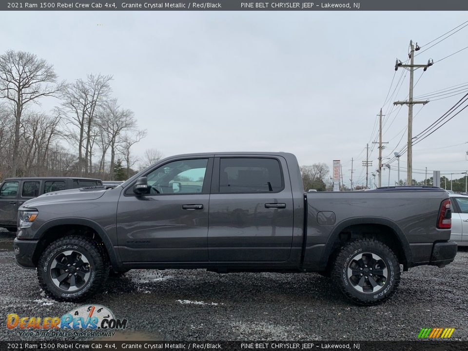 2021 Ram 1500 Rebel Crew Cab 4x4 Granite Crystal Metallic / Red/Black Photo #4