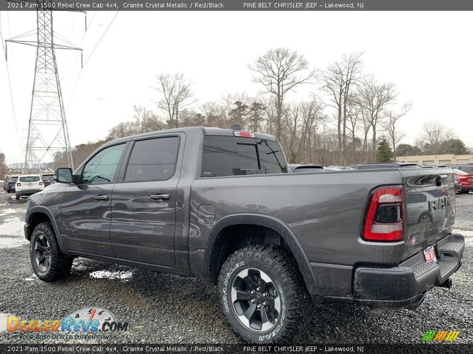 2021 Ram 1500 Rebel Crew Cab 4x4 Granite Crystal Metallic / Red/Black Photo #6