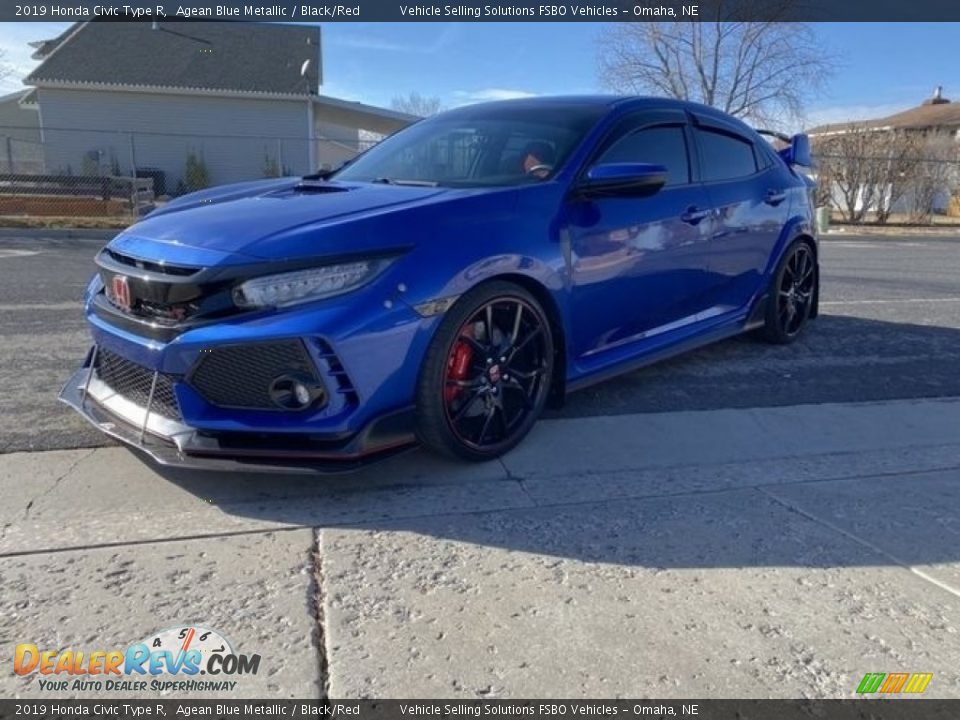 2019 Honda Civic Type R Agean Blue Metallic / Black/Red Photo #1