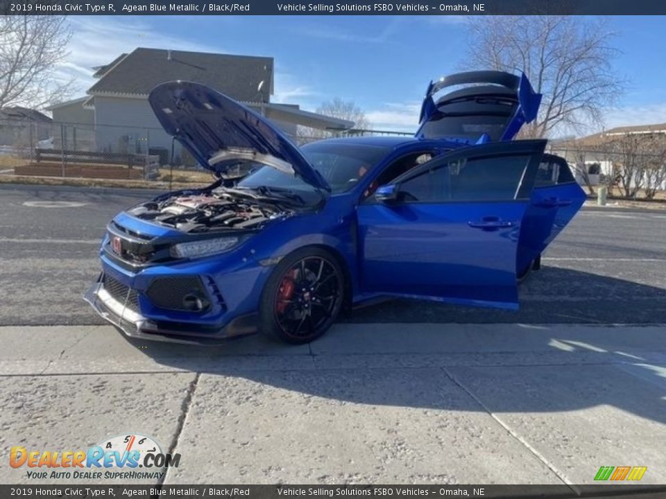 2019 Honda Civic Type R Agean Blue Metallic / Black/Red Photo #5