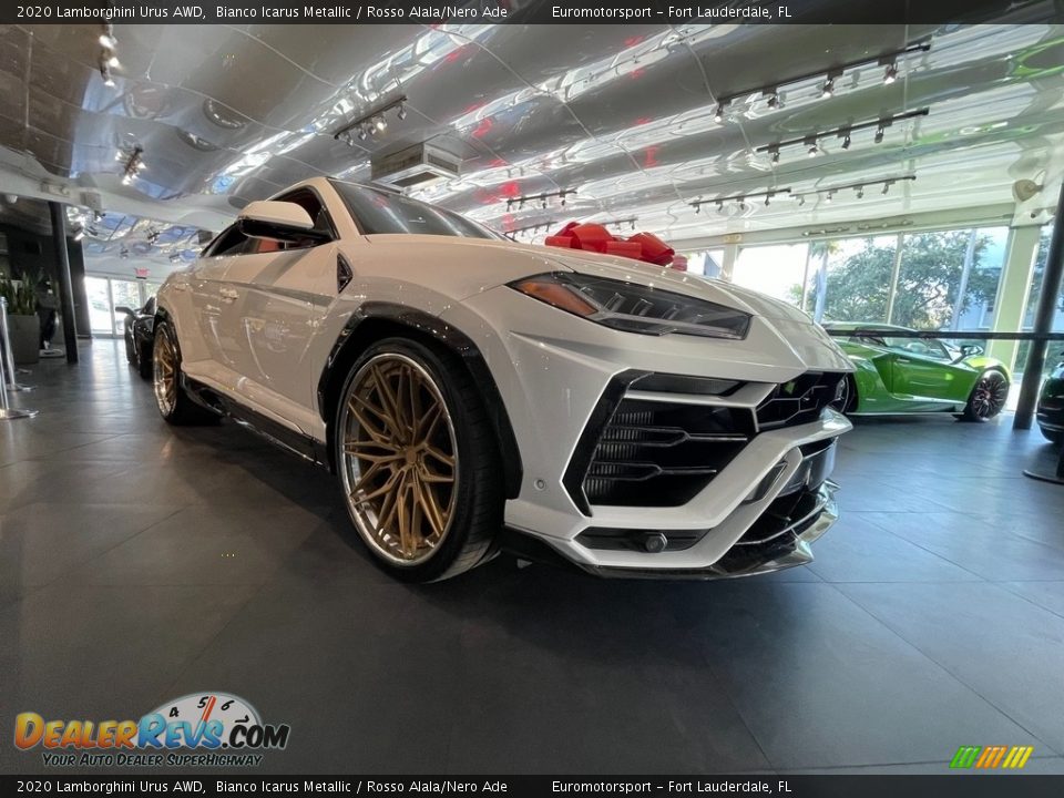 2020 Lamborghini Urus AWD Bianco Icarus Metallic / Rosso Alala/Nero Ade Photo #7