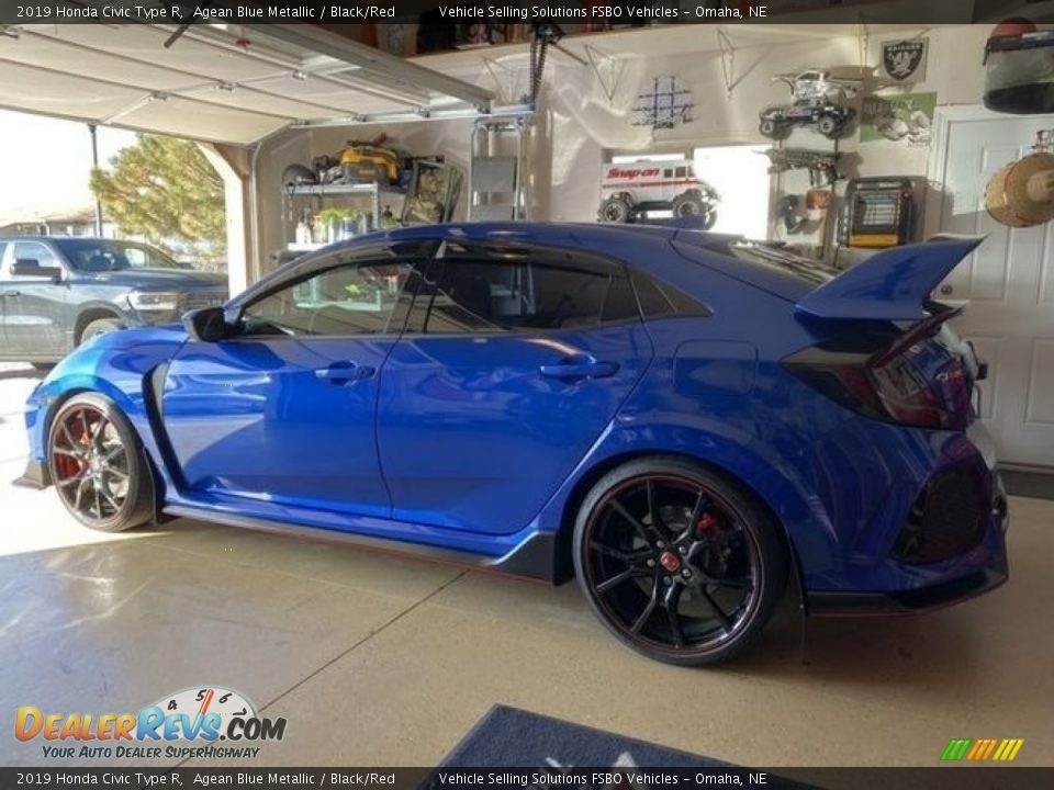 2019 Honda Civic Type R Agean Blue Metallic / Black/Red Photo #14