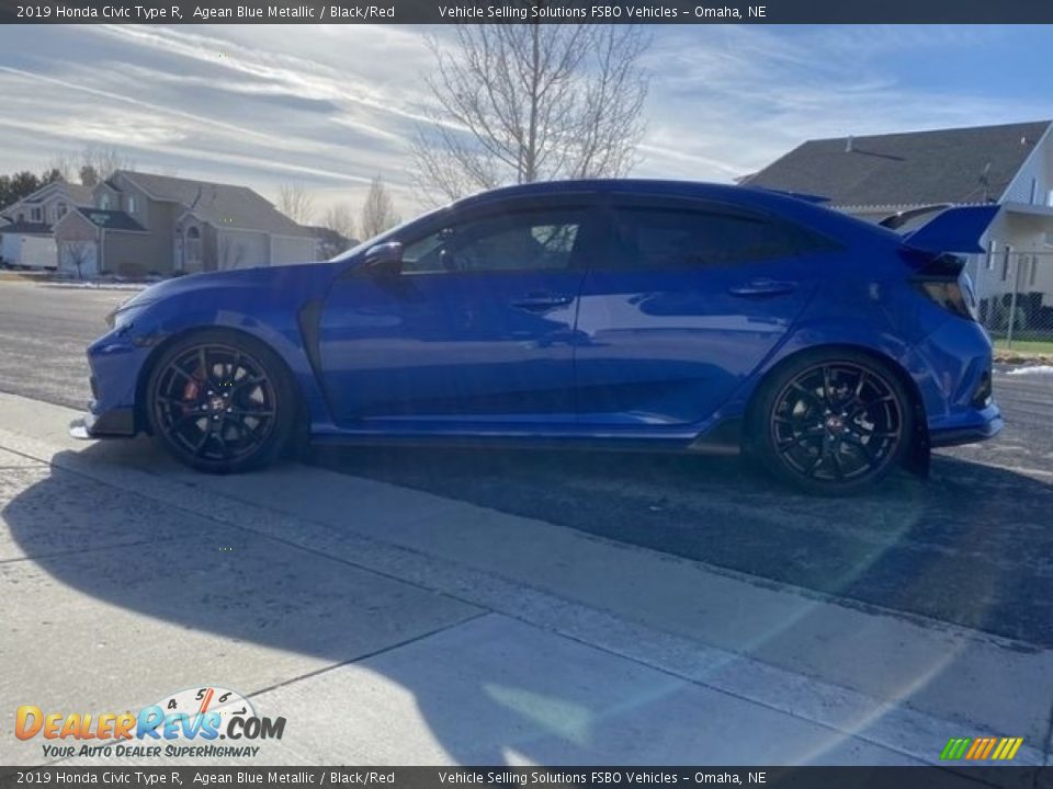 2019 Honda Civic Type R Agean Blue Metallic / Black/Red Photo #15