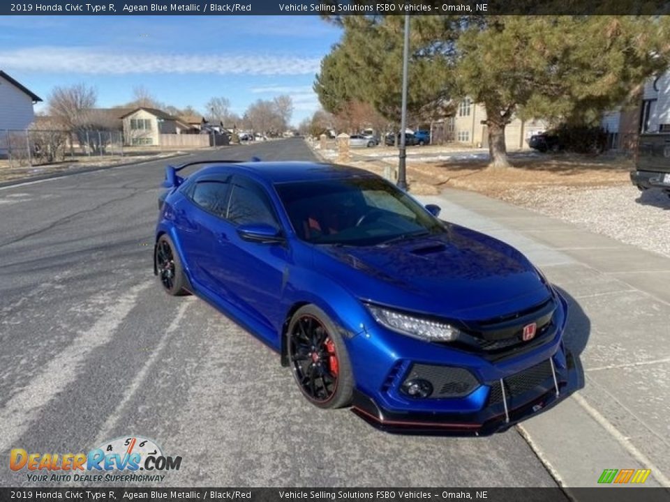 2019 Honda Civic Type R Agean Blue Metallic / Black/Red Photo #17