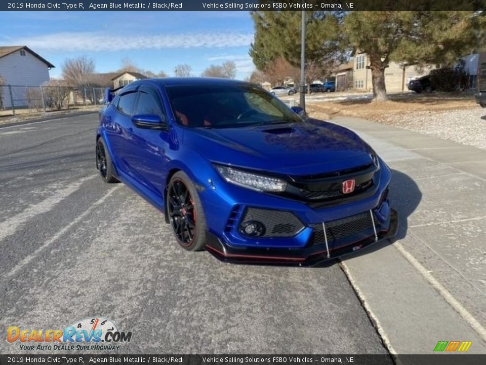 2019 Honda Civic Type R Agean Blue Metallic / Black/Red Photo #19