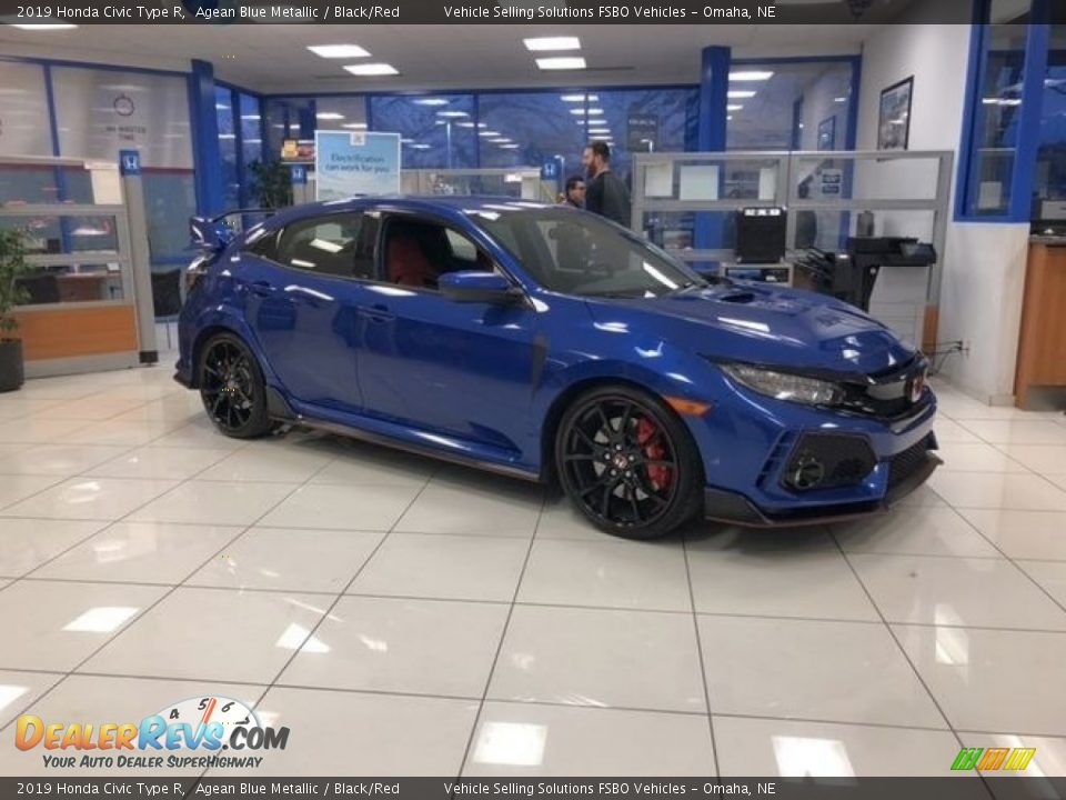 2019 Honda Civic Type R Agean Blue Metallic / Black/Red Photo #21