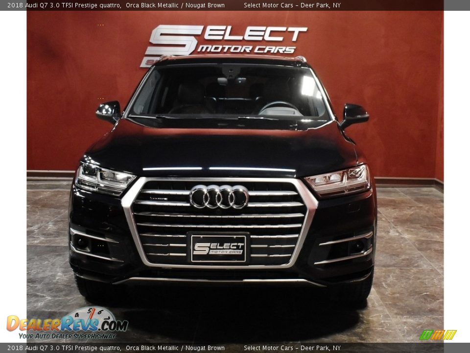 2018 Audi Q7 3.0 TFSI Prestige quattro Orca Black Metallic / Nougat Brown Photo #2