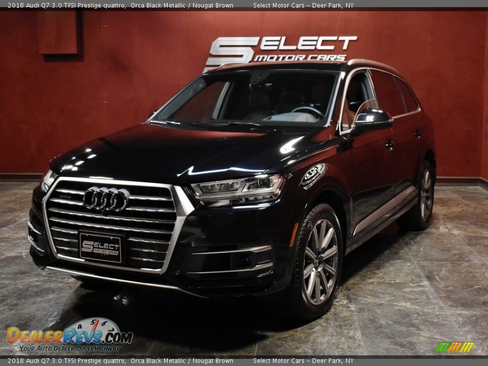 2018 Audi Q7 3.0 TFSI Prestige quattro Orca Black Metallic / Nougat Brown Photo #6