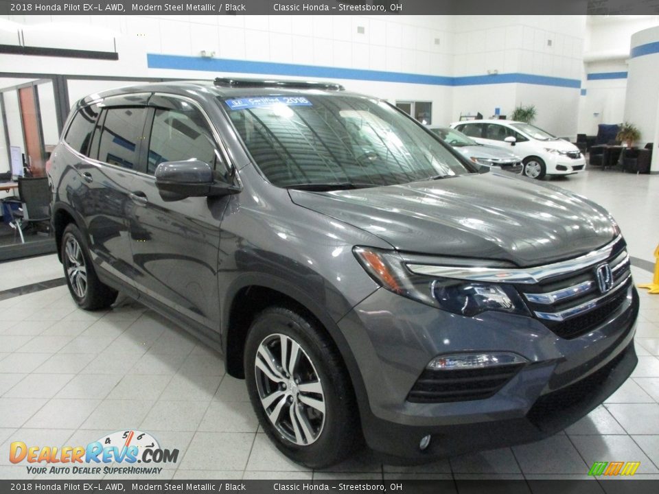 2018 Honda Pilot EX-L AWD Modern Steel Metallic / Black Photo #3