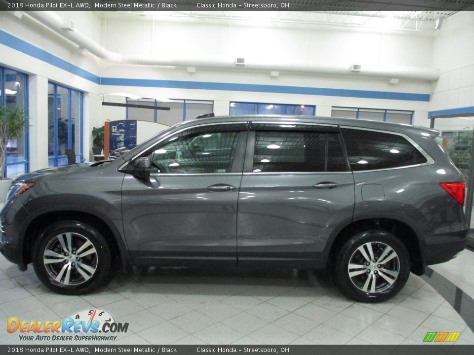 2018 Honda Pilot EX-L AWD Modern Steel Metallic / Black Photo #10