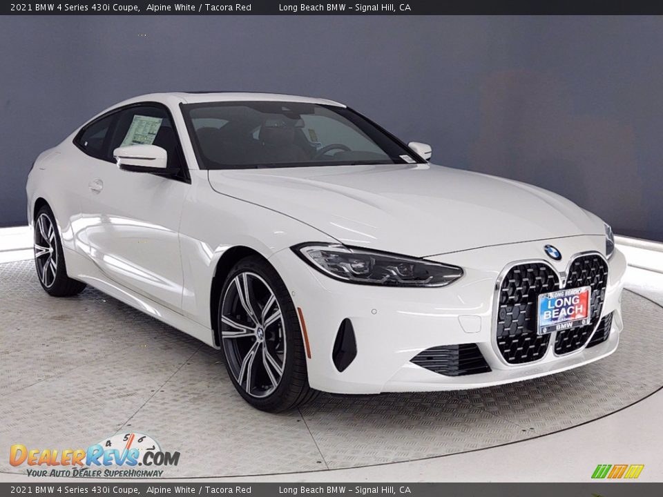 2021 BMW 4 Series 430i Coupe Alpine White / Tacora Red Photo #1