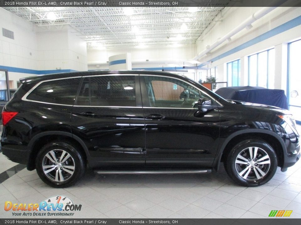 2018 Honda Pilot EX-L AWD Crystal Black Pearl / Gray Photo #4