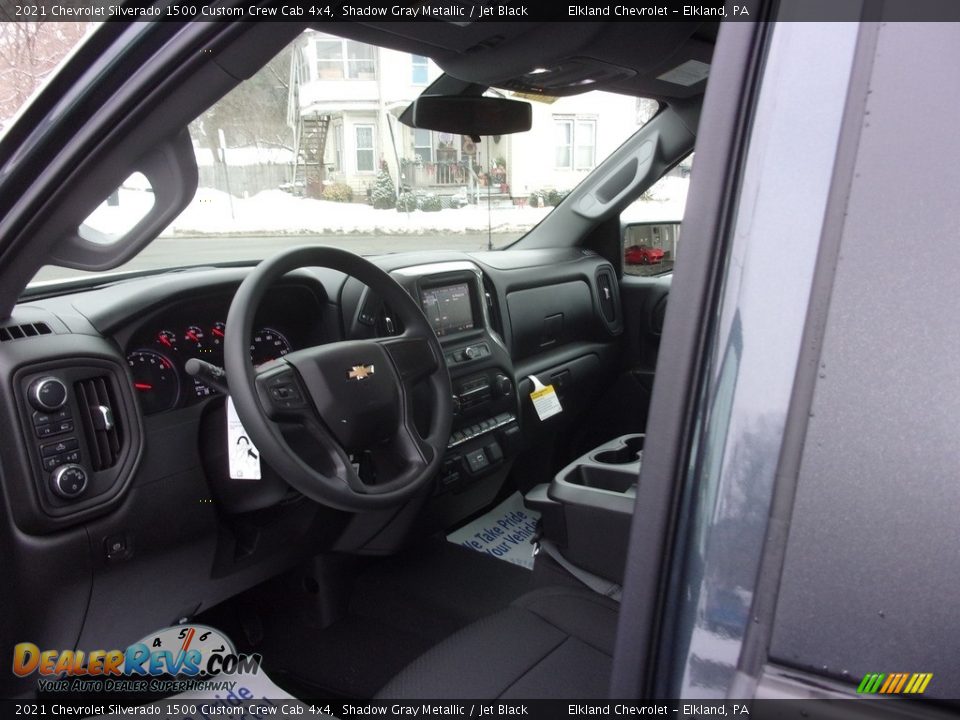 2021 Chevrolet Silverado 1500 Custom Crew Cab 4x4 Shadow Gray Metallic / Jet Black Photo #13