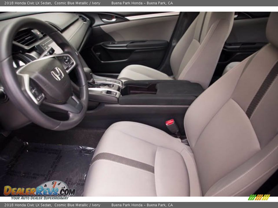 2018 Honda Civic LX Sedan Cosmic Blue Metallic / Ivory Photo #3