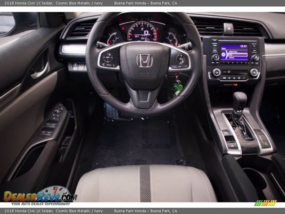 2018 Honda Civic LX Sedan Cosmic Blue Metallic / Ivory Photo #5