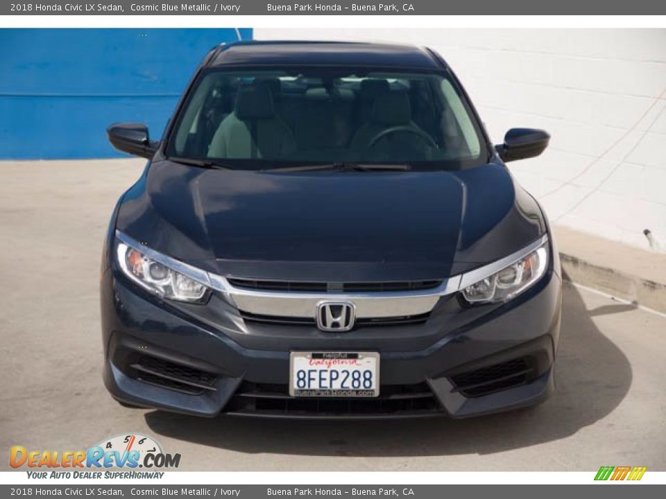 2018 Honda Civic LX Sedan Cosmic Blue Metallic / Ivory Photo #7