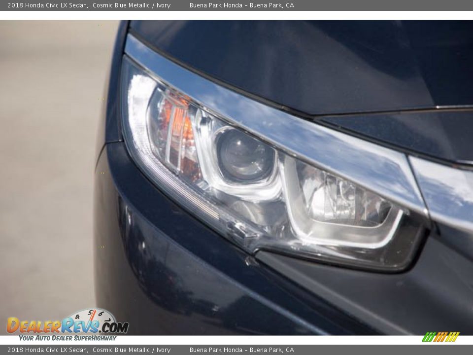 2018 Honda Civic LX Sedan Cosmic Blue Metallic / Ivory Photo #8