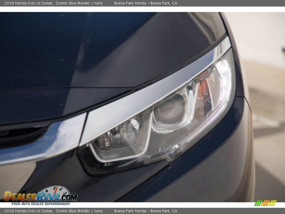 2018 Honda Civic LX Sedan Cosmic Blue Metallic / Ivory Photo #9