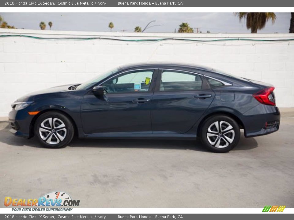 2018 Honda Civic LX Sedan Cosmic Blue Metallic / Ivory Photo #10