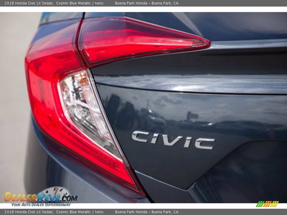 2018 Honda Civic LX Sedan Cosmic Blue Metallic / Ivory Photo #12