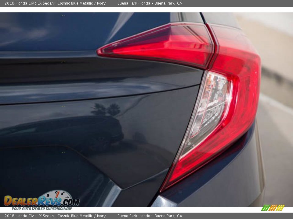 2018 Honda Civic LX Sedan Cosmic Blue Metallic / Ivory Photo #13