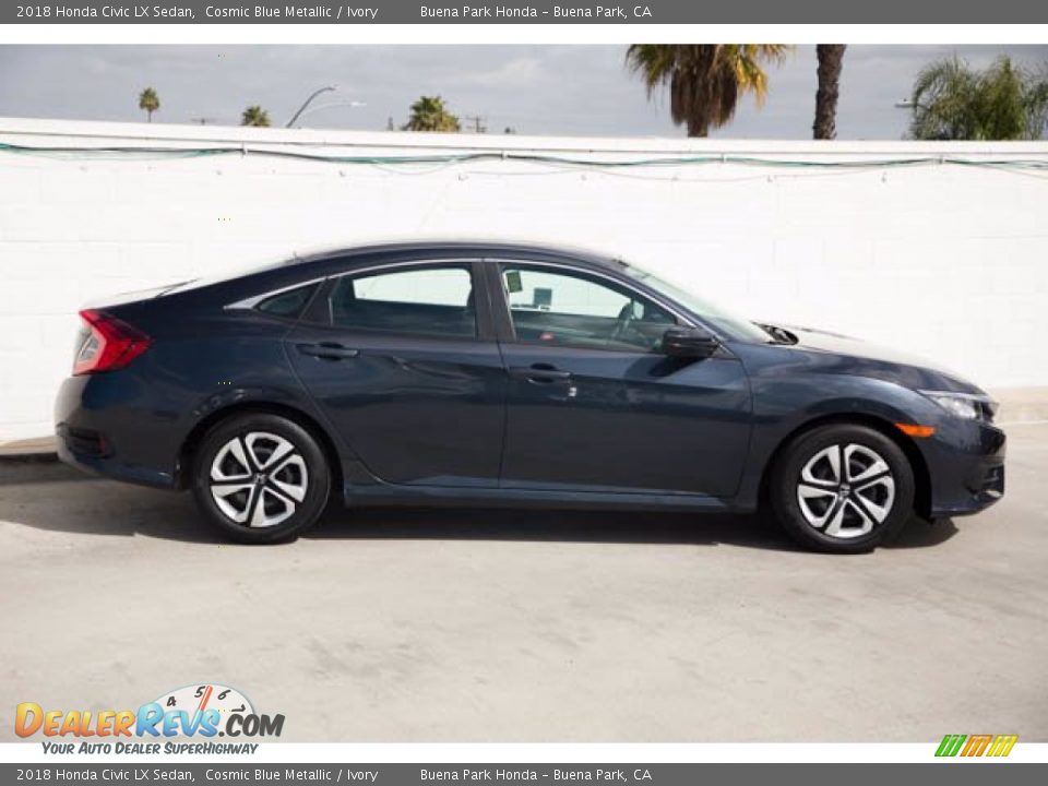 2018 Honda Civic LX Sedan Cosmic Blue Metallic / Ivory Photo #14