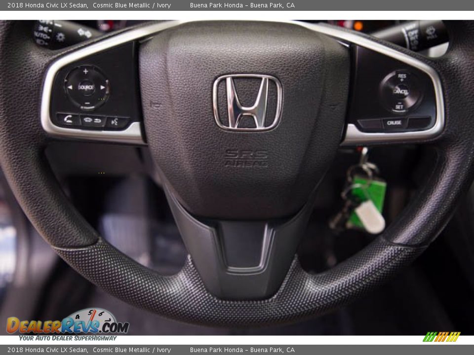 2018 Honda Civic LX Sedan Cosmic Blue Metallic / Ivory Photo #15