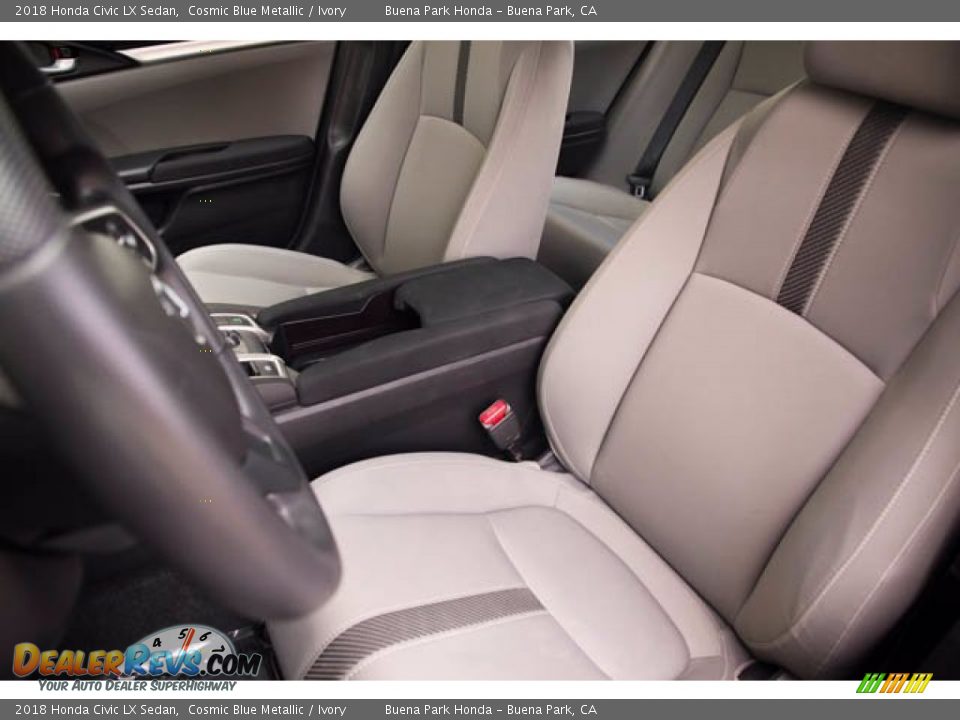 2018 Honda Civic LX Sedan Cosmic Blue Metallic / Ivory Photo #19