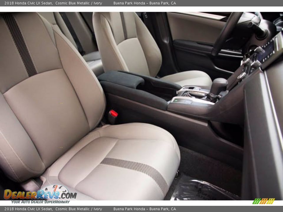 2018 Honda Civic LX Sedan Cosmic Blue Metallic / Ivory Photo #25