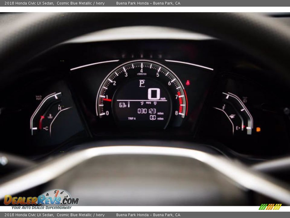 2018 Honda Civic LX Sedan Cosmic Blue Metallic / Ivory Photo #28