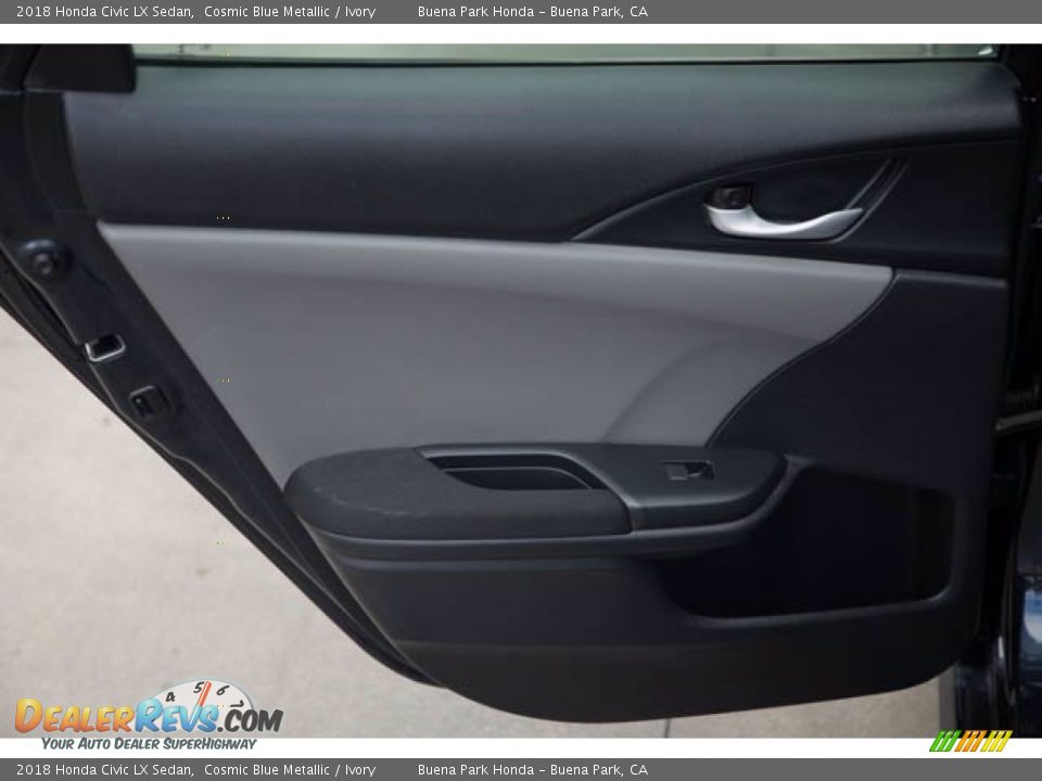 2018 Honda Civic LX Sedan Cosmic Blue Metallic / Ivory Photo #31