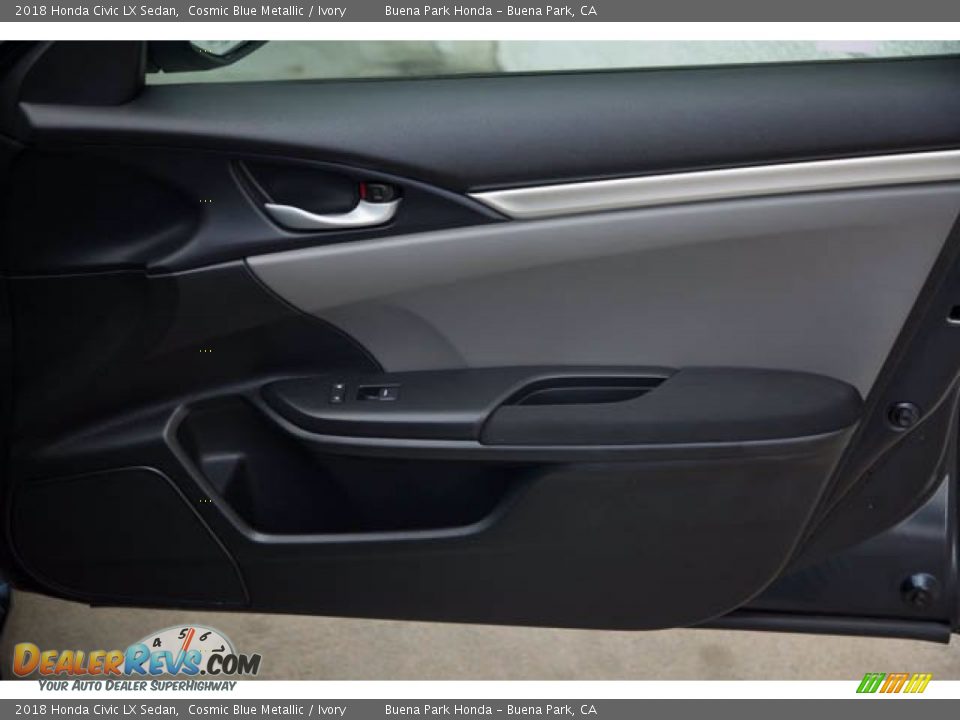 2018 Honda Civic LX Sedan Cosmic Blue Metallic / Ivory Photo #33
