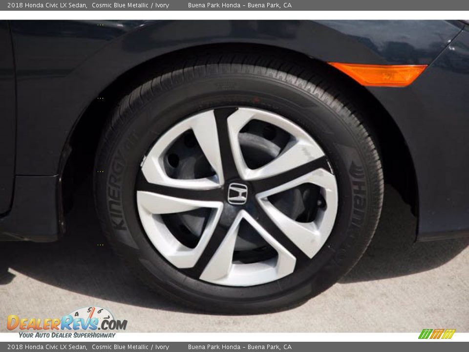 2018 Honda Civic LX Sedan Cosmic Blue Metallic / Ivory Photo #36