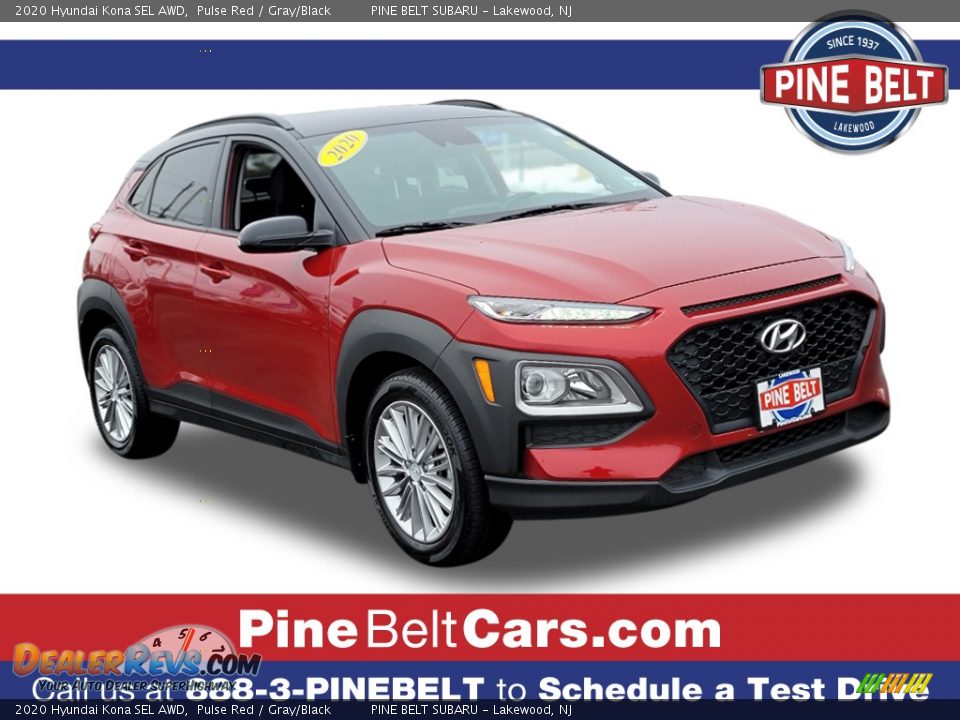 2020 Hyundai Kona SEL AWD Pulse Red / Gray/Black Photo #1