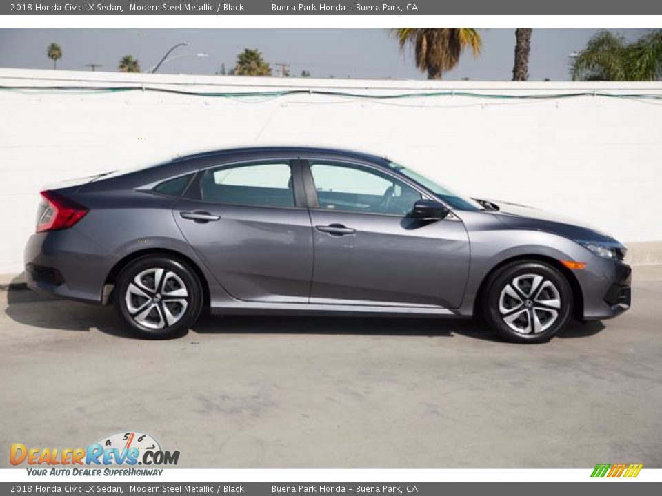 2018 Honda Civic LX Sedan Modern Steel Metallic / Black Photo #14