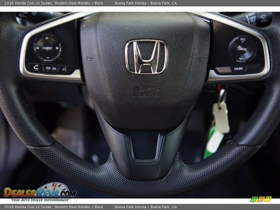 2018 Honda Civic LX Sedan Modern Steel Metallic / Black Photo #15