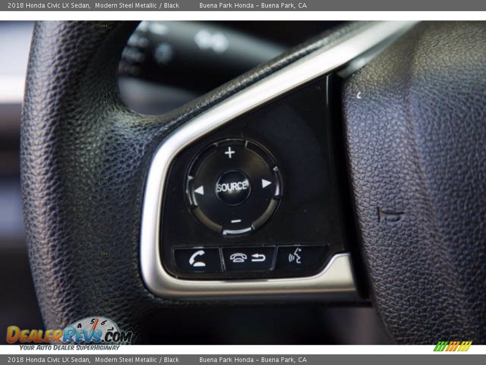 2018 Honda Civic LX Sedan Modern Steel Metallic / Black Photo #16