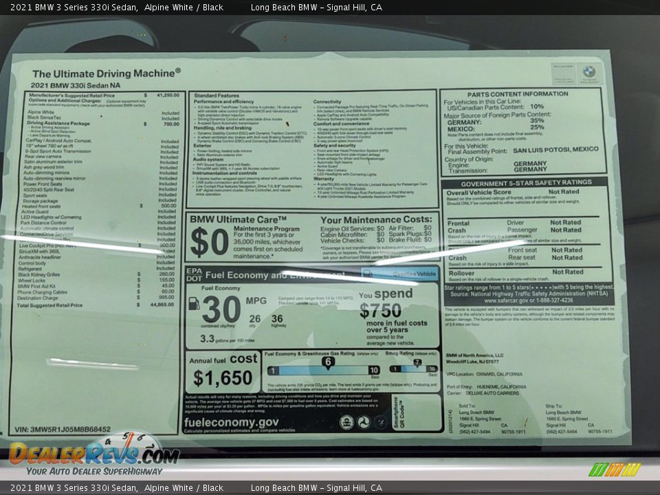 2021 BMW 3 Series 330i Sedan Alpine White / Black Photo #26