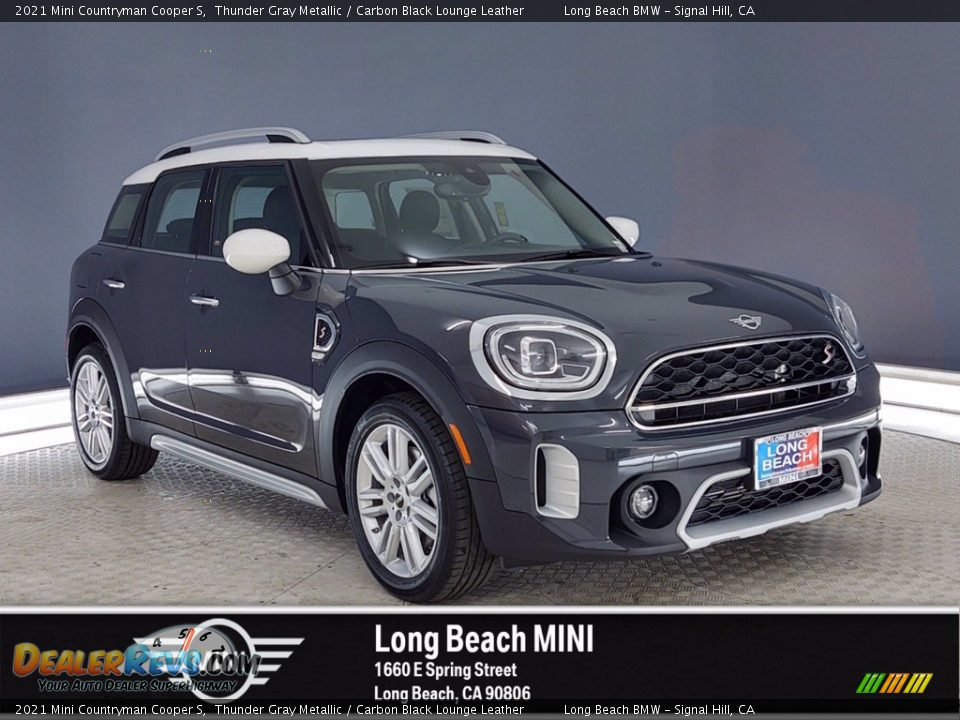 2021 Mini Countryman Cooper S Thunder Gray Metallic / Carbon Black Lounge Leather Photo #1